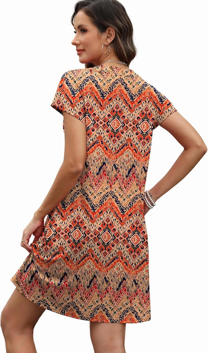 OFEEFAN Summer Dresses for Women Beach Cover Ups for Women with Pockets V Neck Swimsuit Loose Fit