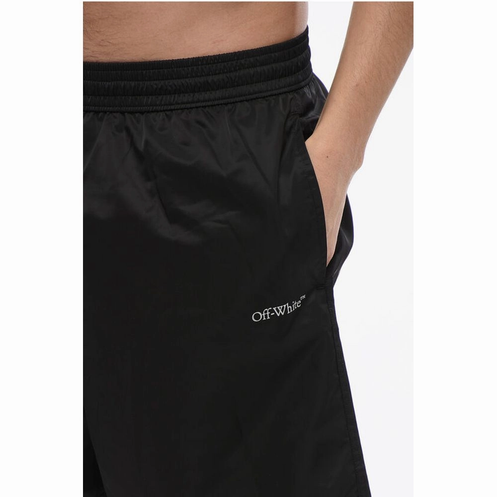 Off- Logo Printed Swim Men's Shorts