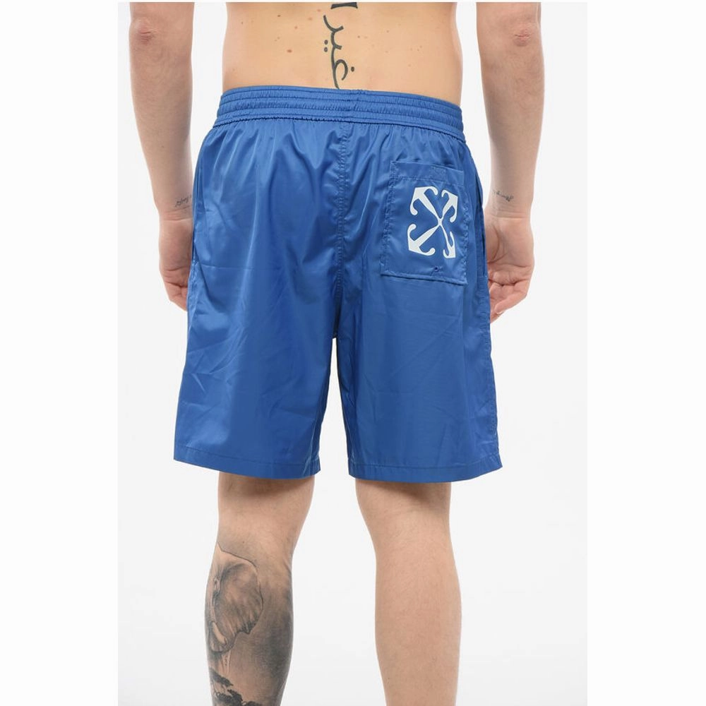 Off- Solid Color ARROW SURFER Swim Shorts with Printed Men's Logo