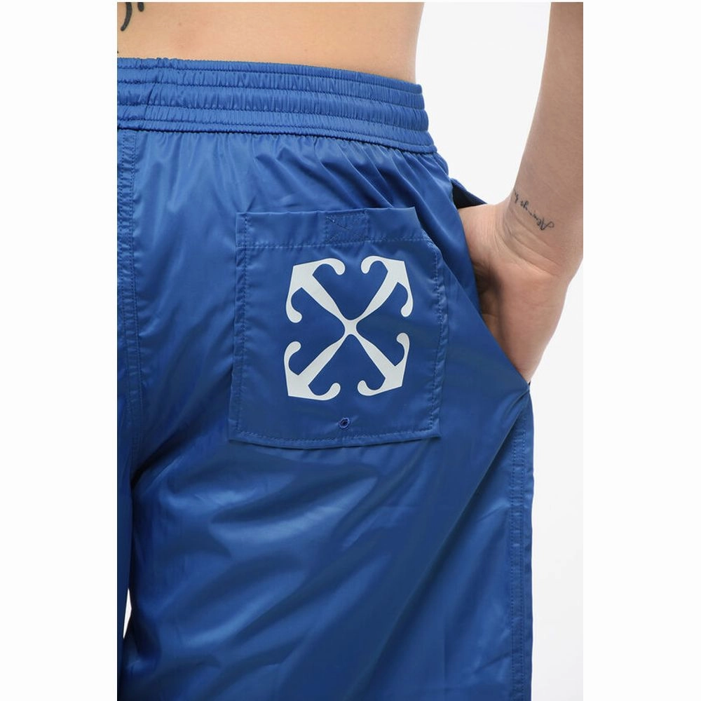 Off- Solid Color ARROW SURFER Swim Shorts with Printed Men's Logo