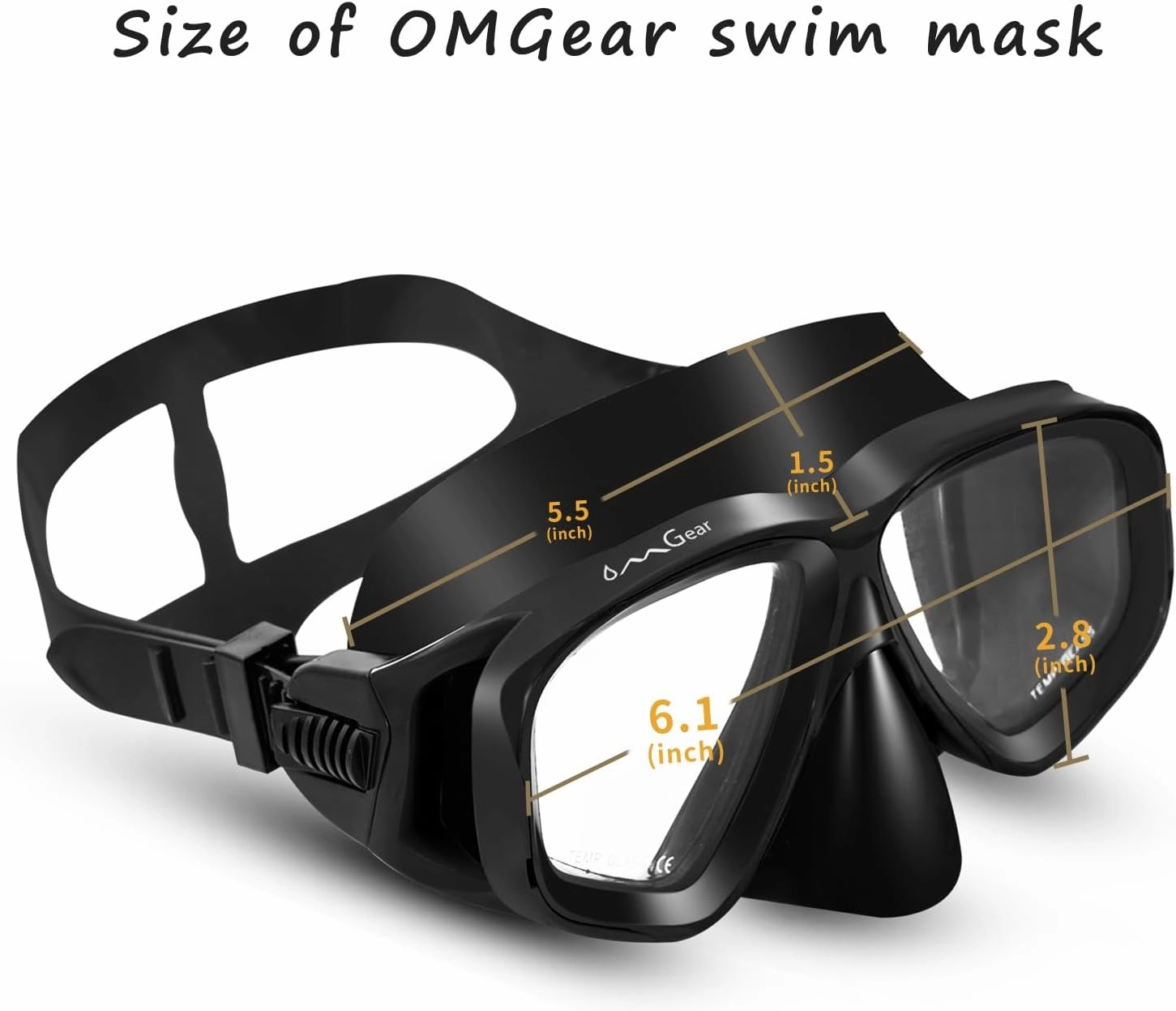 OMGear Swim Mask Dive Goggles Swimming Goggles with Nose Cover Snorkeling Gear Junior Adult Snorkel Mask for Scuba Diving Spearfishing Neoprene Strap Impact Resistance