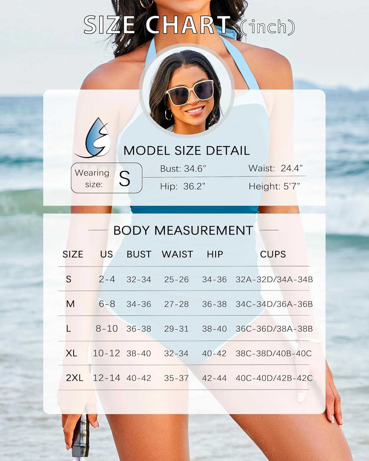 One Piece Swimsuit for Curvy Women - Tummy Control Bathing Suit Backless Color Block Halter Bandeau Modest Swimwear