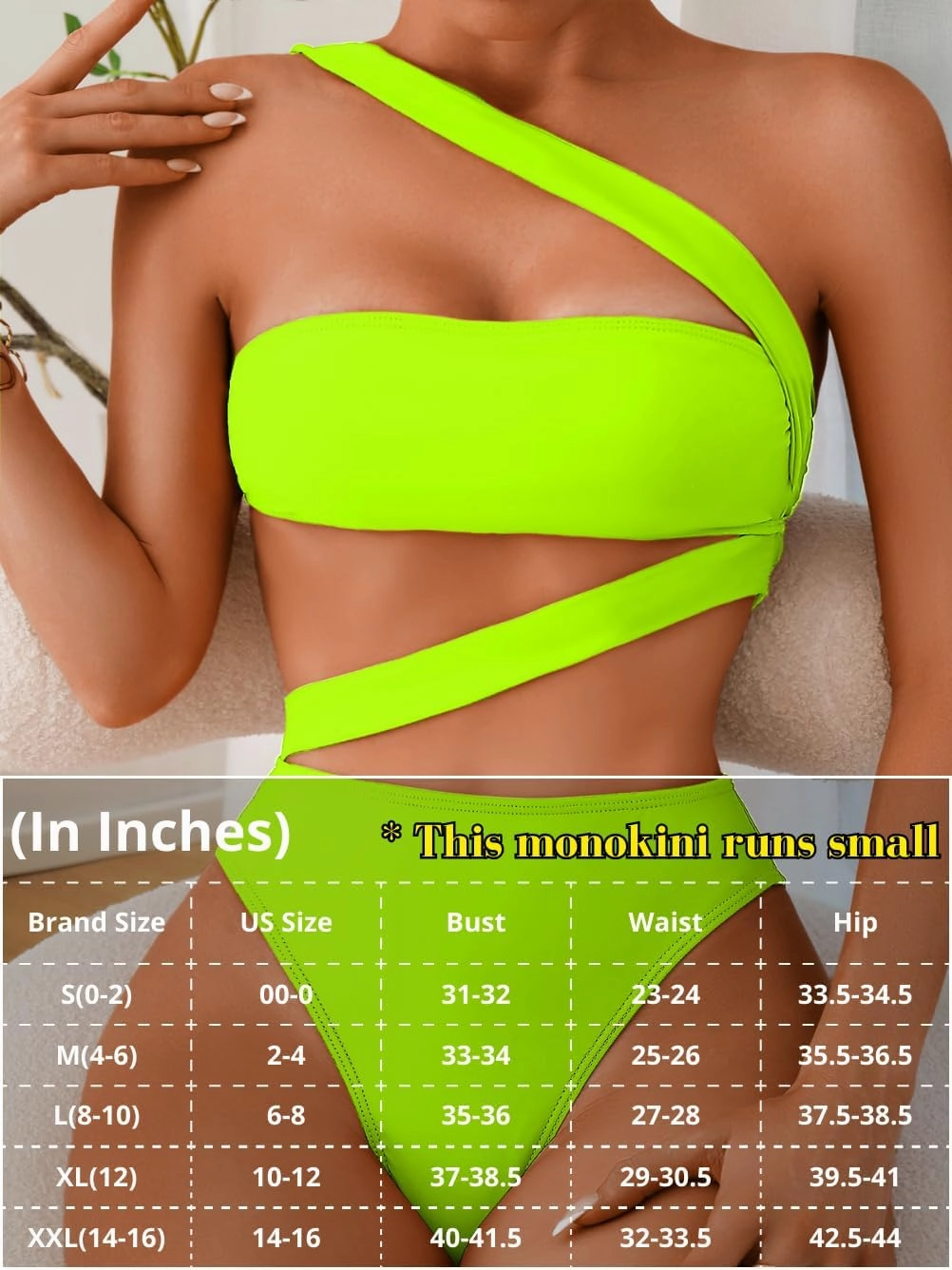 One Piece Swimsuit, Sexy Strappy Monokini, Size Runs Small