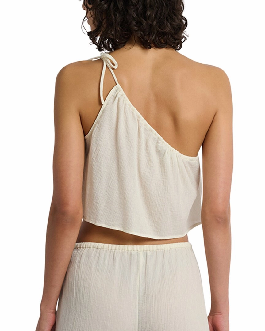 Onia Crinkle Gauze One-Shoulder Top