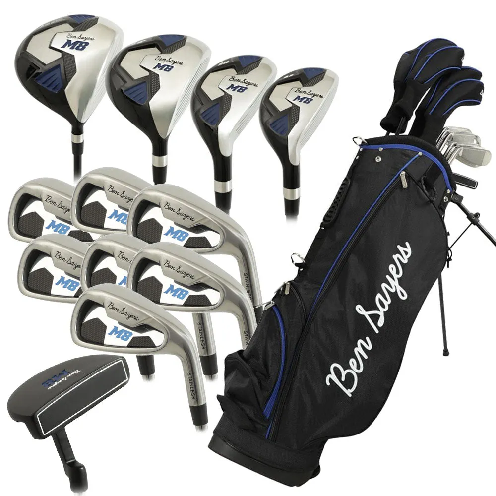 Only a Few Left Ben Sayers M8 13-Piece Stand Bag Package Set - Black/Blue - Graphite Worth the Hype, Golf stretching straps, Golf gift for men, Sustainable golf clothing