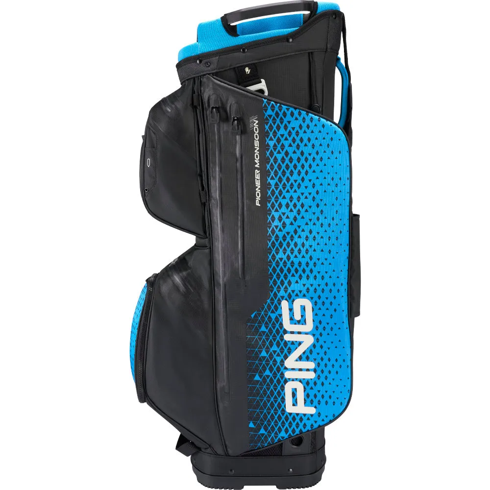 Ping Pioneer Monsoon 231 Waterproof Cart Bag - Black/Blue, Golf posture corrector