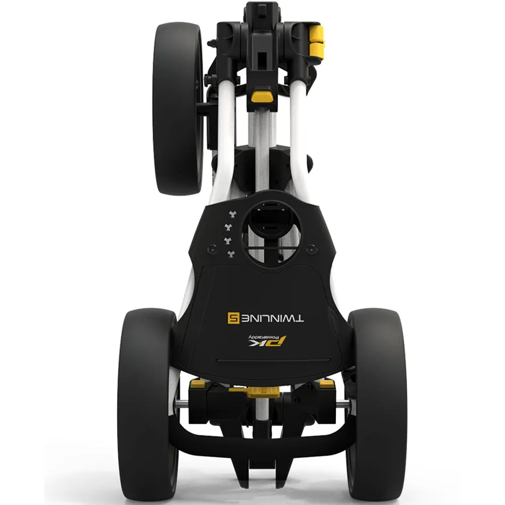 PowaKaddy Twinline 5 Lite 3-Wheel Push Trolley - Polar White, Recycled golf balls