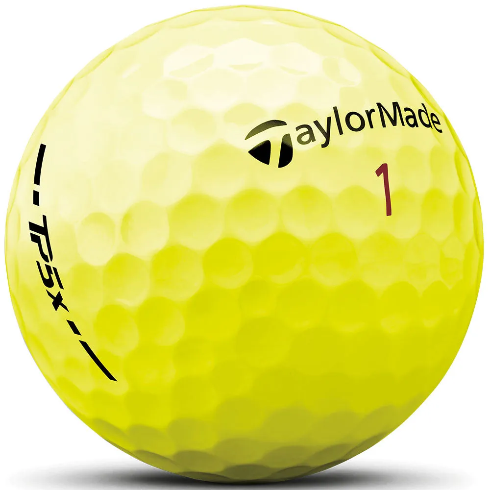 TaylorMade TP5x Yellow Golf Balls - Pack of 12, MOI golf club technology, Portable golf net