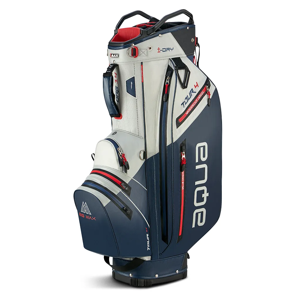 Only Today Big Max Aqua Tour 4 Waterproof Cart Bag - Off White/Navy/Red Cant-Miss, Men's golf polo shirts, Titleist TSR3 driver