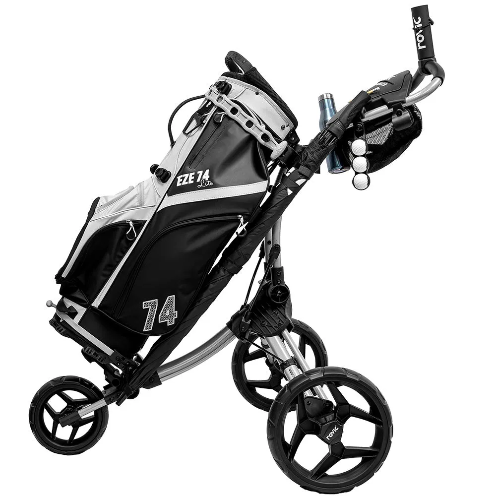 Clicgear Rovic RV1C 2.0 Compact 3-Wheel Push Trolley - Silver/Black, Golf simulator for home