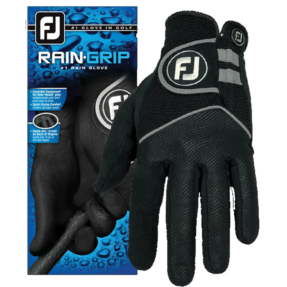 FootJoy RainGrip Golf Glove - Black, Golf stretching straps