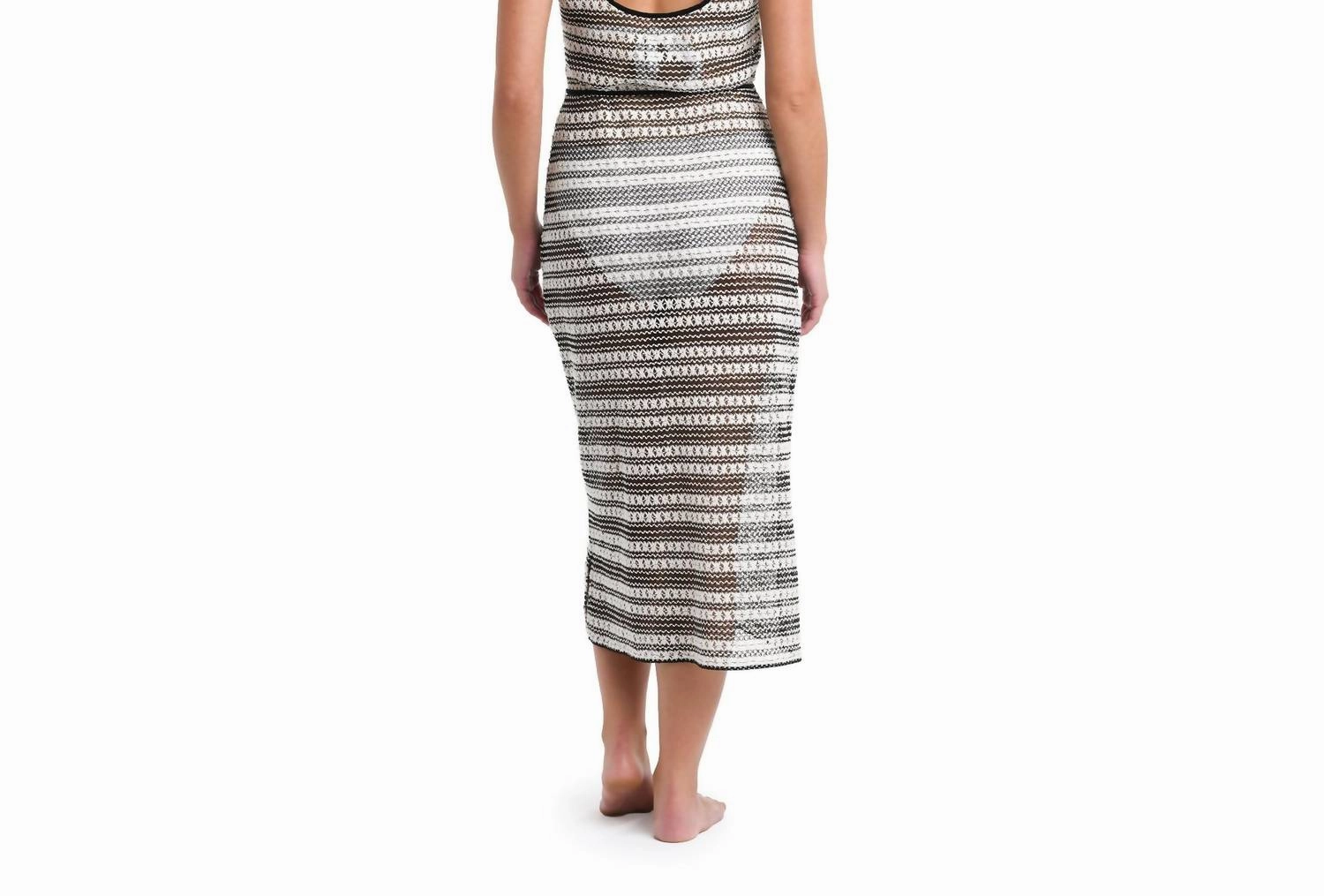 Onshore Breeze Tank Dress Cover Up In Black/white