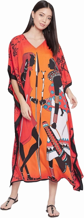 Oussum Plus Size Kaftan for Women Polyester Summer Caftan Swimwear Cover Ups Maxi Beach Dress