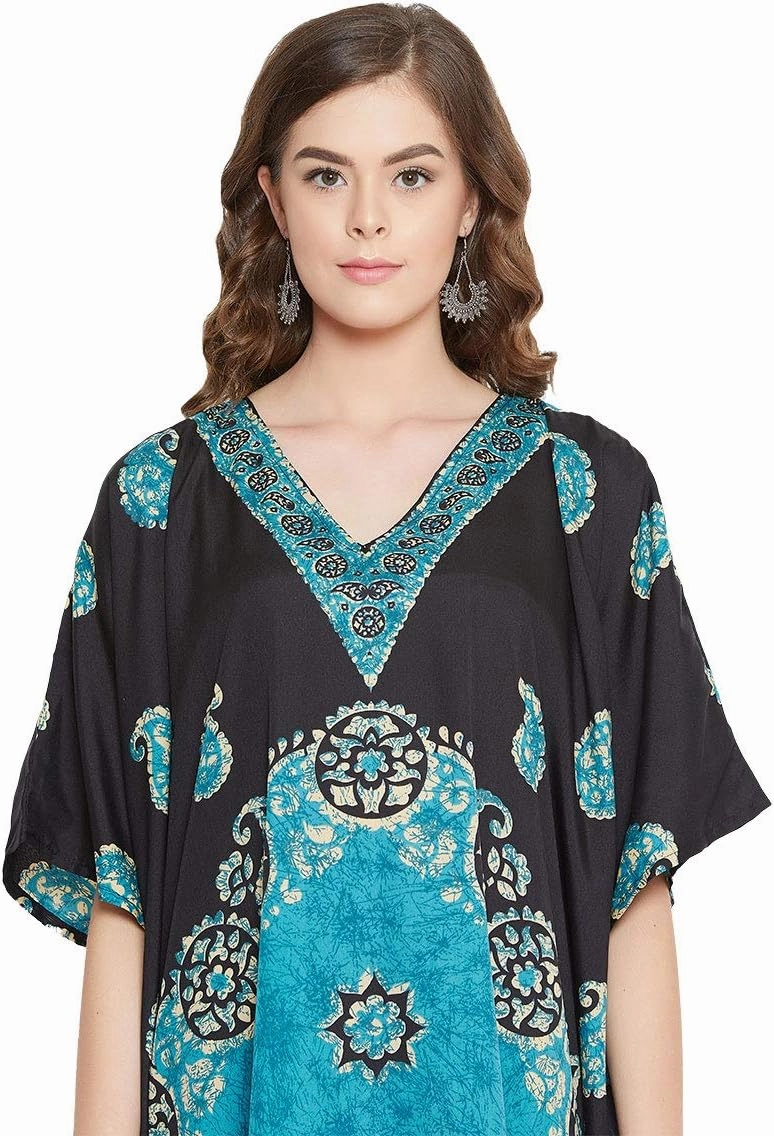 Oussum Plus Size Kaftan for Women Polyester Summer Caftan Swimwear Cover Ups Maxi Beach Dress