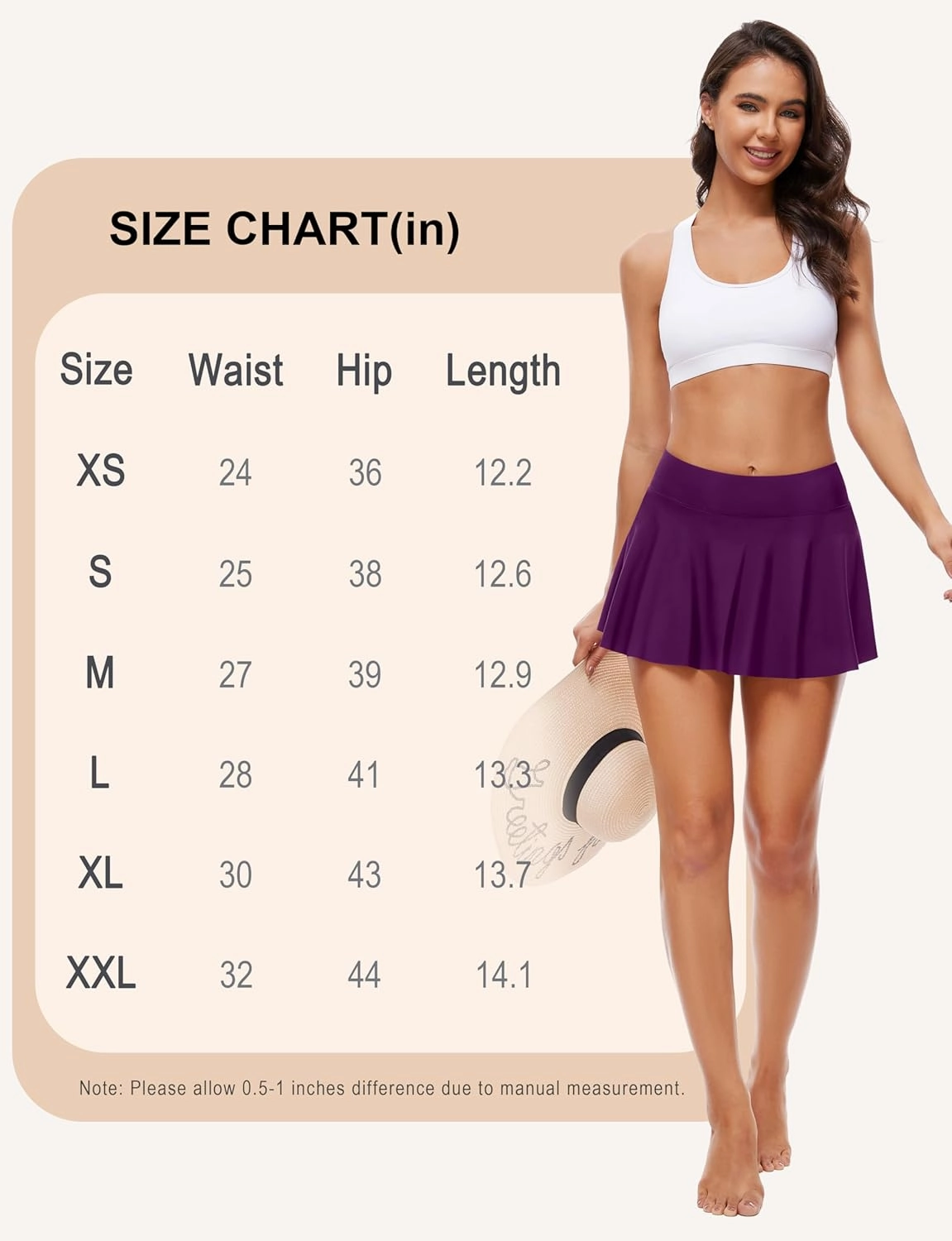 OVRUNS Period Swimwear High Waist Skirt with Leakproof Swim Bikini Bottoms Waterproof with Zip Pocket for Women Girl Teens