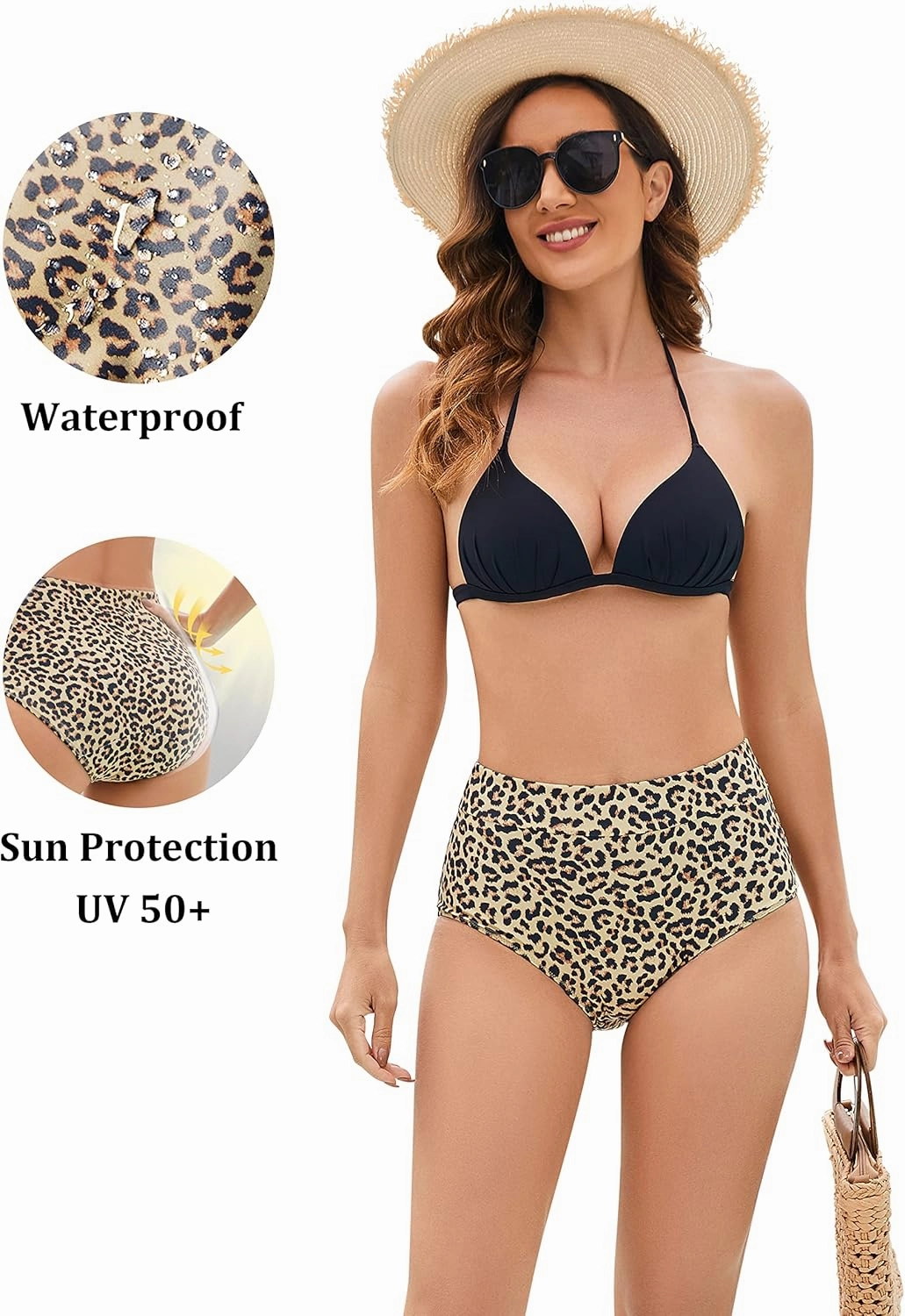 OVRUNS Period Swimwear Leakproof Bikini Brief Bottoms Waterproof Menstrual Swim Bottoms for Teens, Girls, Women