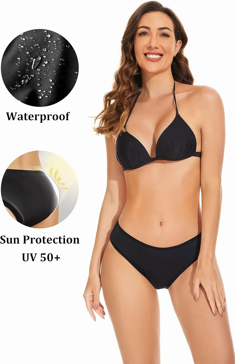 OVRUNS Period Swimwear Leakproof Bikini Brief Bottoms Waterproof Menstrual Swim Bottoms for Teens, Girls, Women