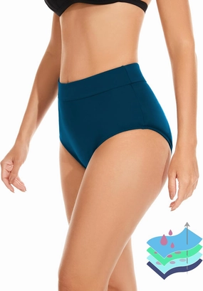 OVRUNS Period Swimwear Leakproof Bikini Brief Bottoms Waterproof Menstrual Swim Bottoms for Teens, Girls, Women