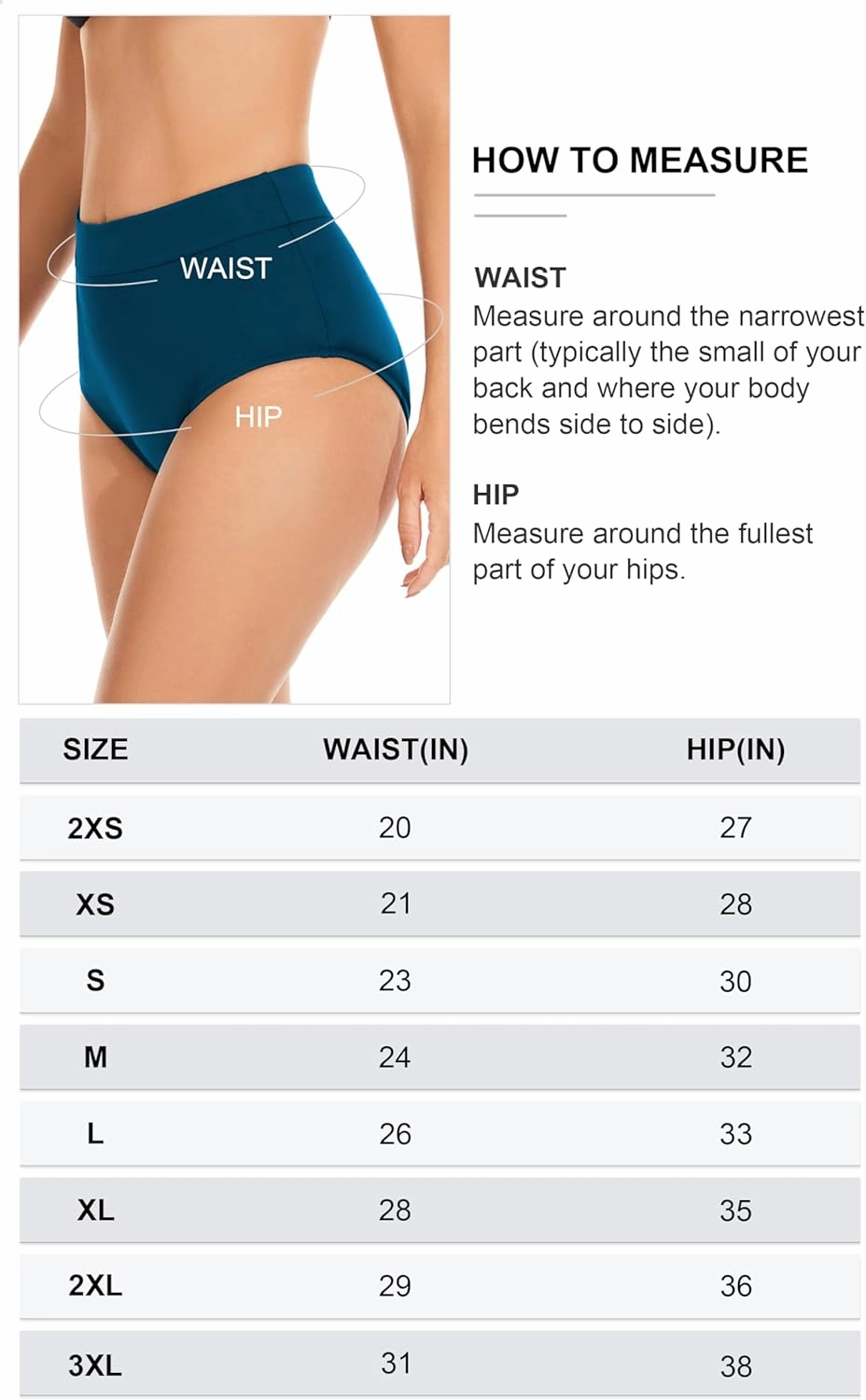 OVRUNS Period Swimwear Leakproof Bikini Brief Bottoms Waterproof Menstrual Swim Bottoms for Teens, Girls, Women