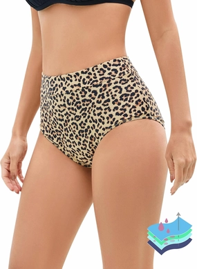OVRUNS Period Swimwear Leakproof Bikini Brief Bottoms Waterproof Menstrual Swim Bottoms for Teens, Girls, Women
