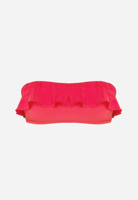 Pain De Sucre Bikini Top in Chloris Pink Ruffle
