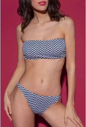 Pain De Sucre Black & White Chevron Bikini Bottom in Ubaye