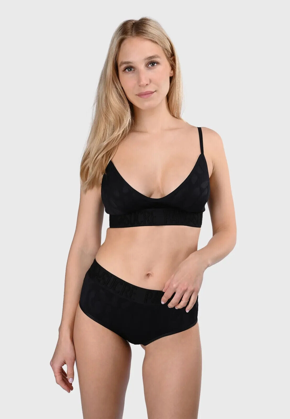 Pain De Sucre Black Bikini Shorts in Cillian Neoprene Giraffe