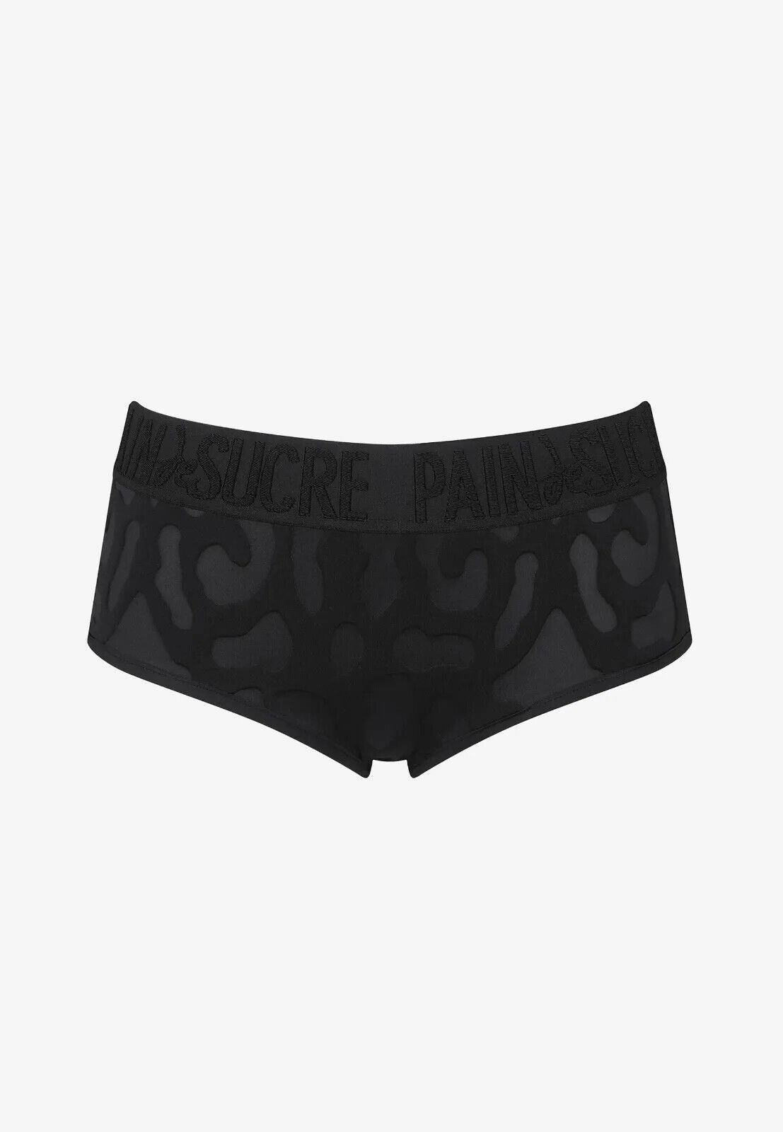 Pain De Sucre Black Bikini Shorts in Cillian Neoprene Giraffe