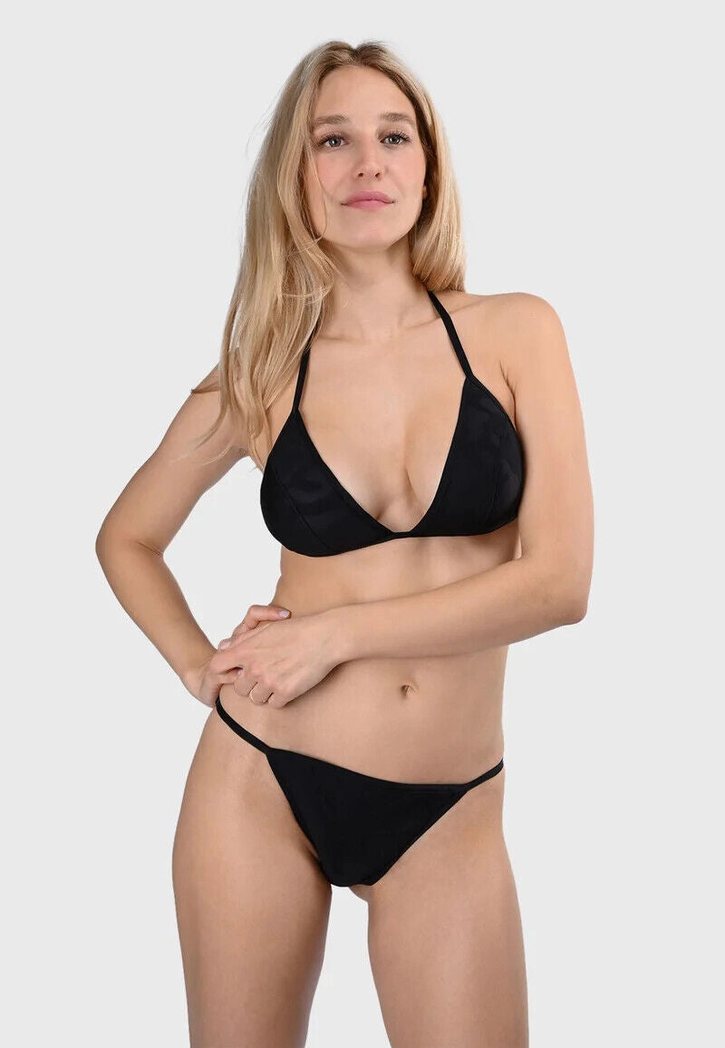 Pain De Sucre Black Bikini Top in Giraffe Neoprene Carey