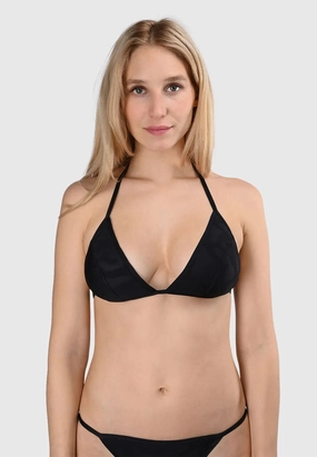 Pain De Sucre Black Bikini Top in Giraffe Neoprene Carey