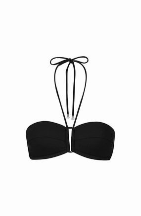 Pain De Sucre Black Bikini Top in Lya Halterneck