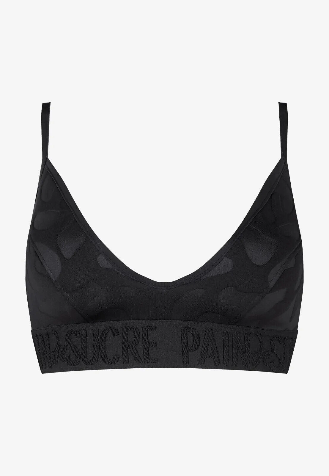Pain De Sucre Black Bikini Top in Neoprene Keelan