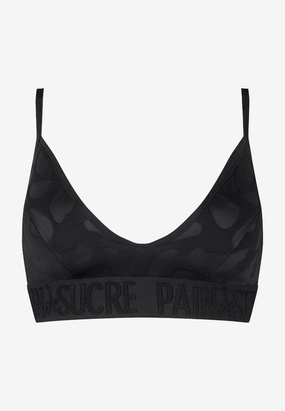 Pain De Sucre Black Bikini Top in Neoprene Keelan
