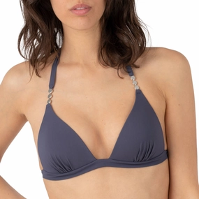 Pain De Sucre Grey Bikini Top in Elan Jewel Detail