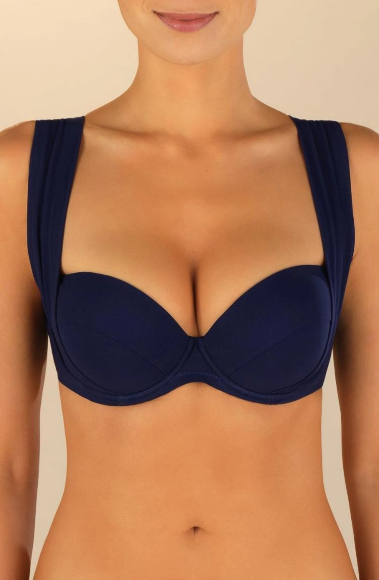 Pain De Sucre Lisia Navy Wide Strap Bikini Top