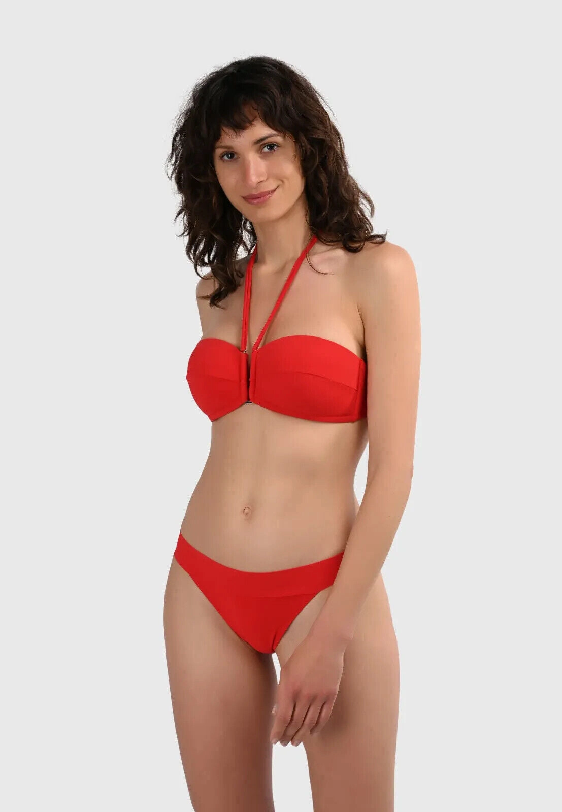 Pain De Sucre Red Bikini Top in Lya Halterneck