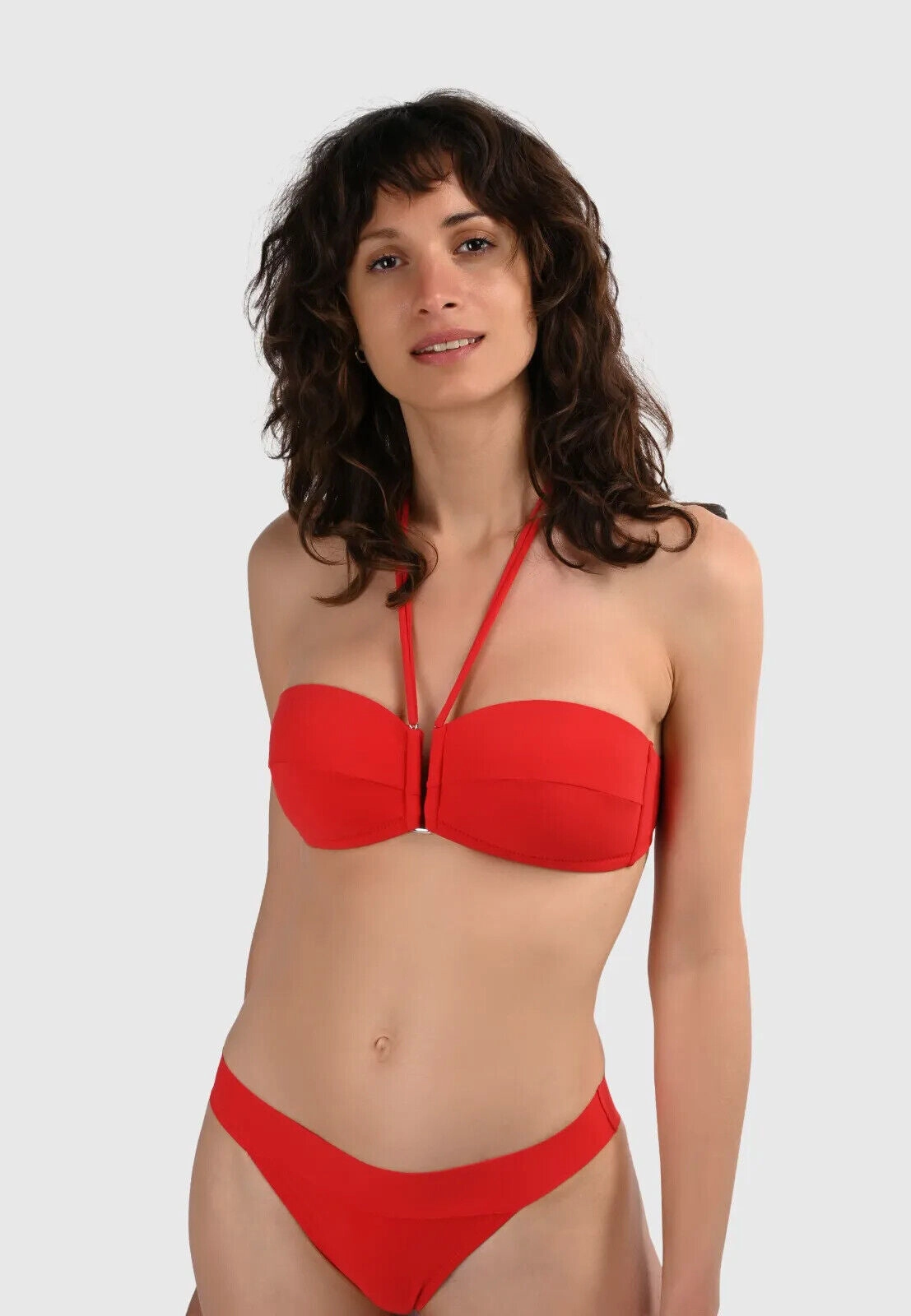 Pain De Sucre Red Bikini Top in Lya Halterneck