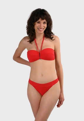 Pain De Sucre Red Bikini Top in Lya Halterneck