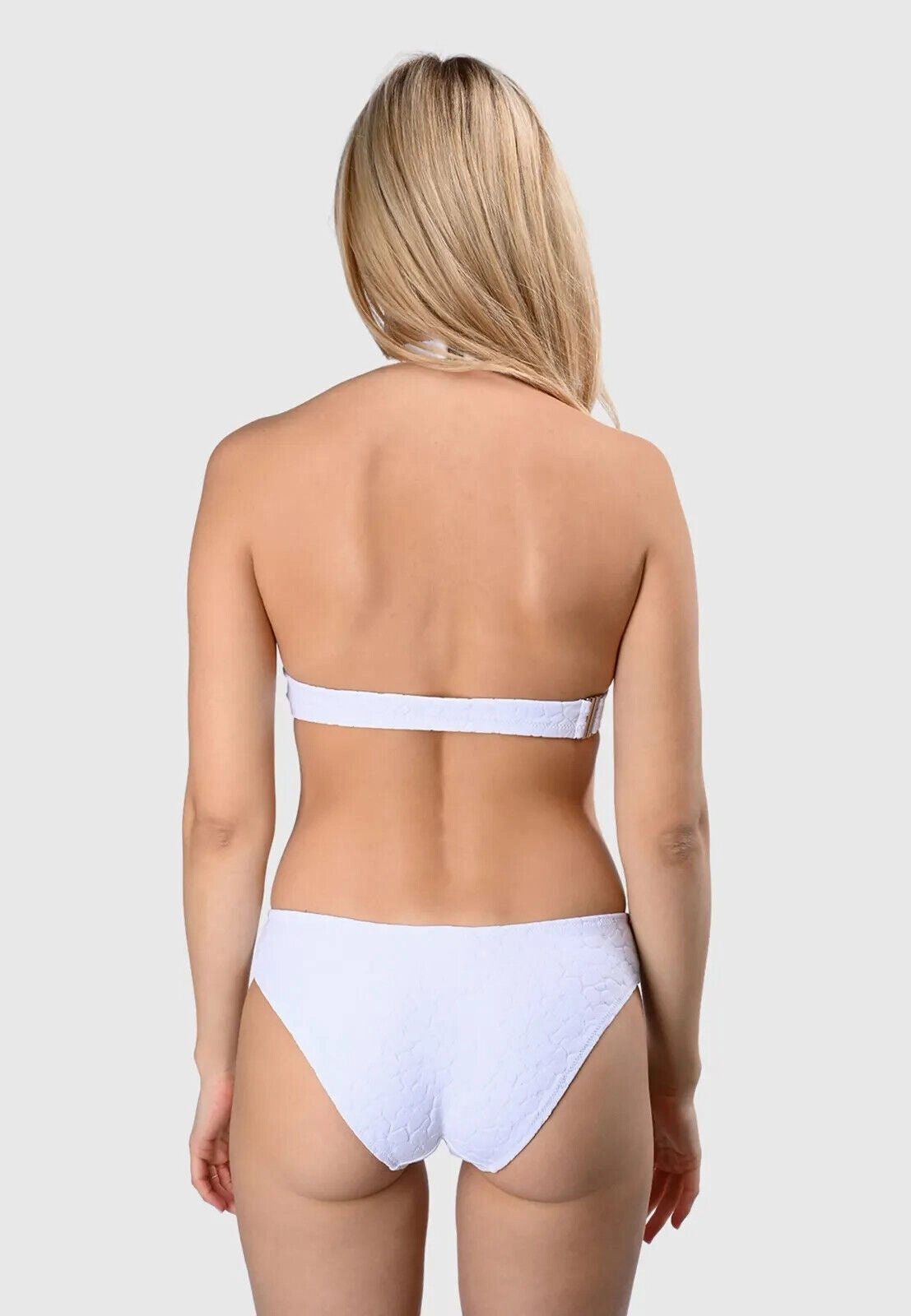 Pain De Sucre White Floral Woven Bikini Top in MITA