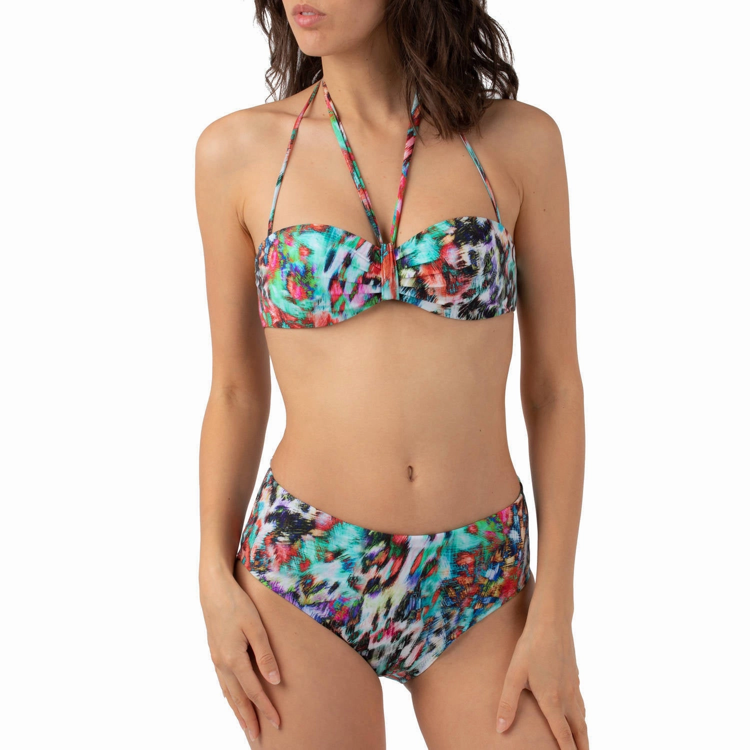 Pain De Sucre Wild Colourful Bikini Top in Samara Double Strap