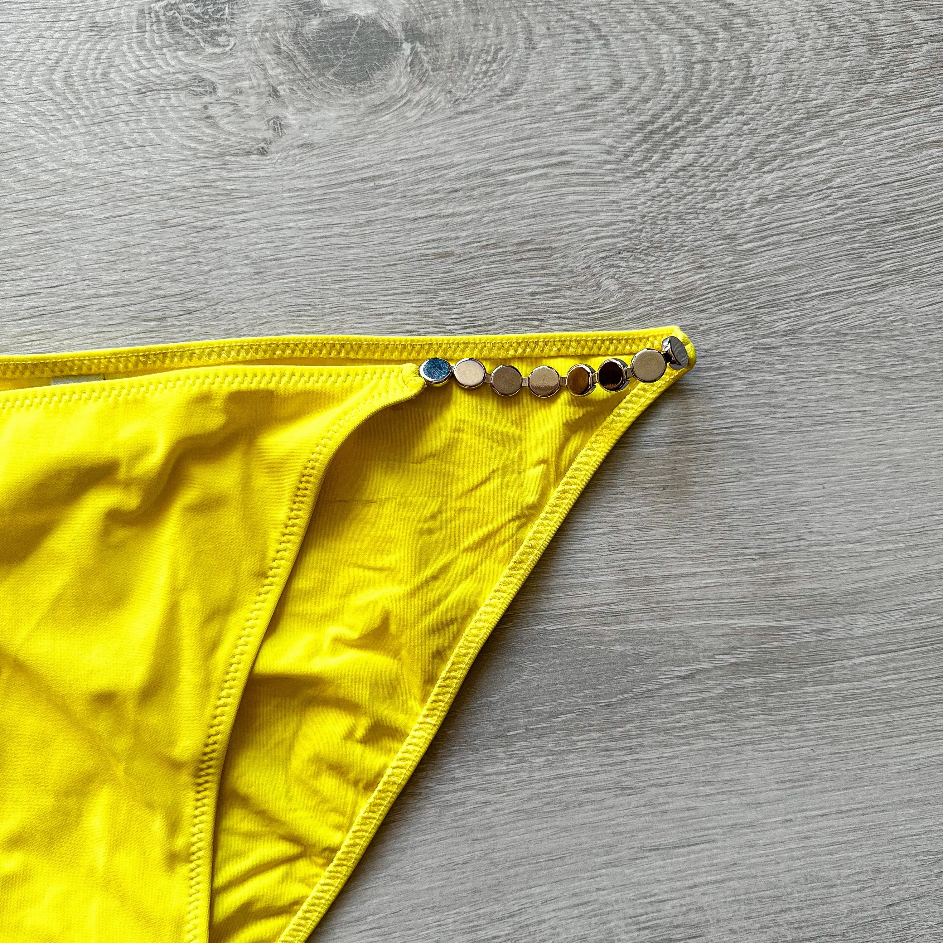 Pain De Sucre Yellow Ciron Jewel Disc Chain Detail Bikini Bottoms