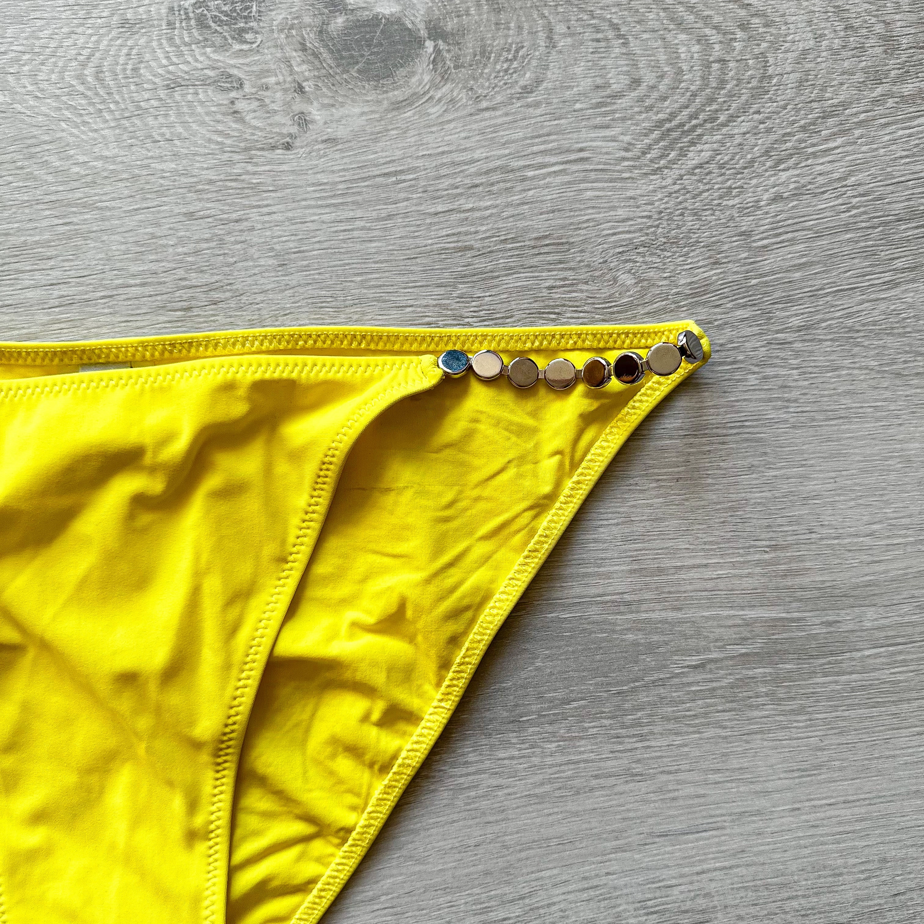 Pain De Sucre Yellow Ciron Jewel Disc Chain Detail Bikini Bottoms