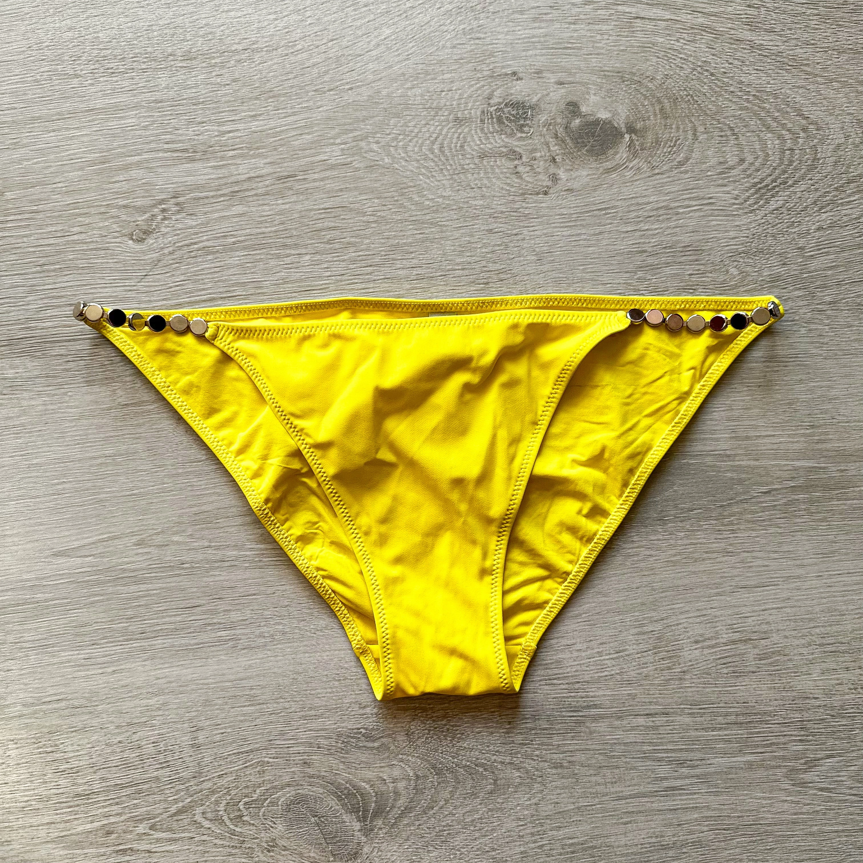 Pain De Sucre Yellow Ciron Jewel Disc Chain Detail Bikini Bottoms