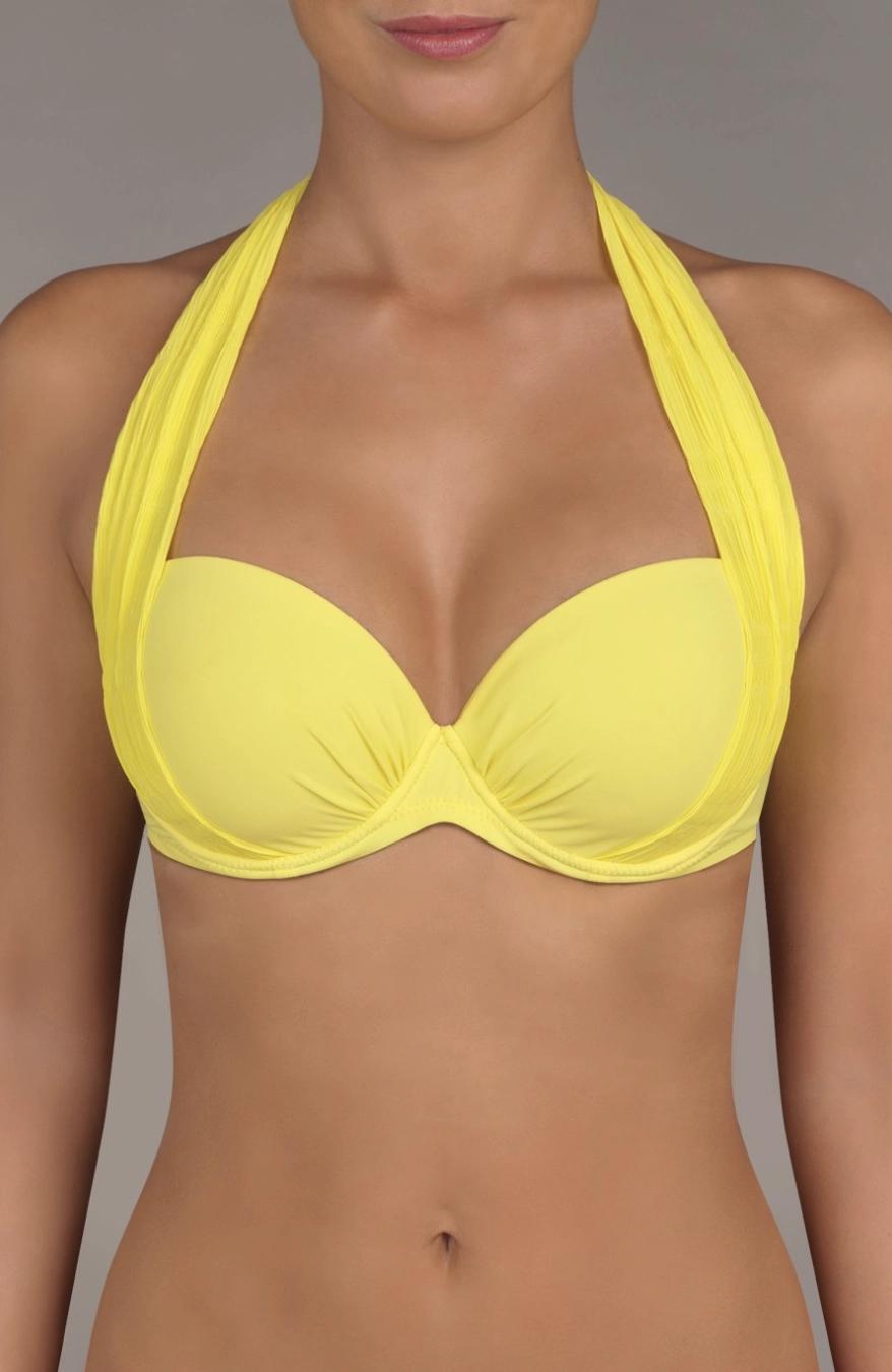 Pain De Sucre Yellow Wide Strap Django Bikini Top