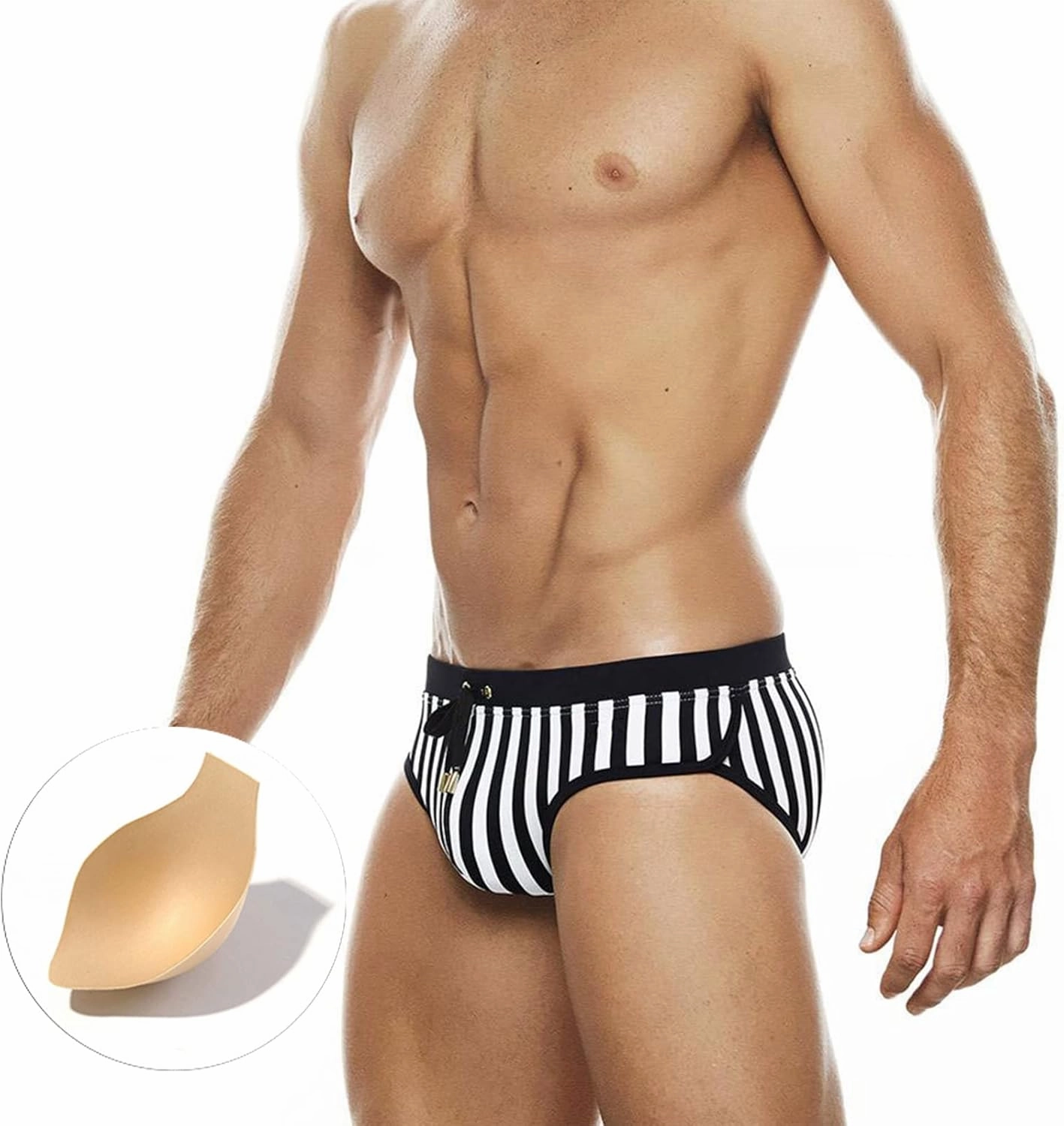 Panegy Mens Basic Classic Swim Briefs Padded Bikini Swimwear Triangle Swimsuit Bikini Bottoms Low Rise S-XXL
