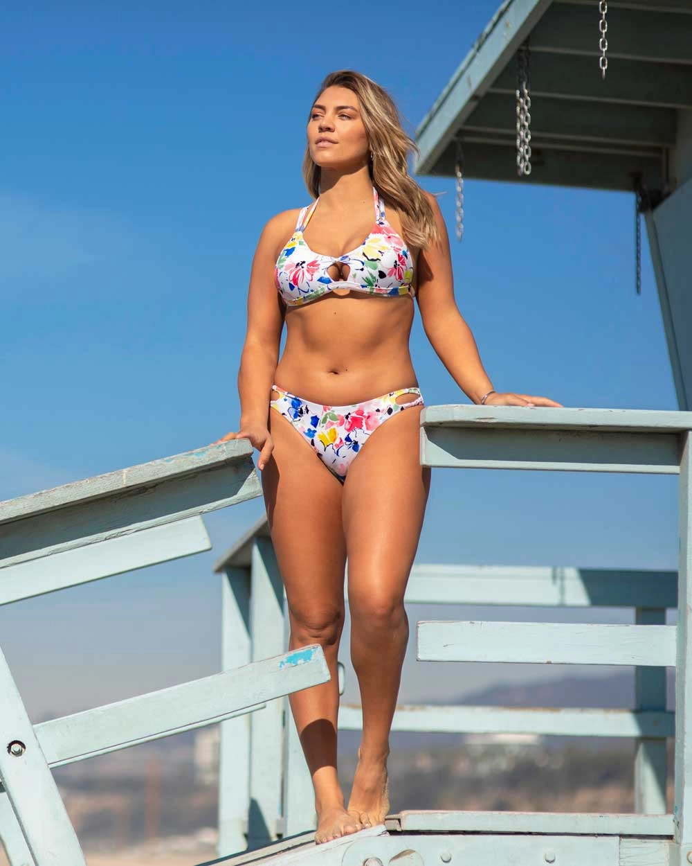 Peekaboo Crisscross Halter Bathingsuit Top & Peekaboo Bottom