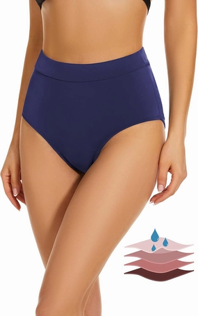 Period Swimwear Bikini Menstrual Leakproof Swim Bottoms UPF 50  Waterproof Brief Light Flow for Women Girls Teens