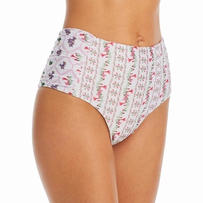 Peruvian Flower Bottom Womens Printed Polyester Swim Bottom Separates