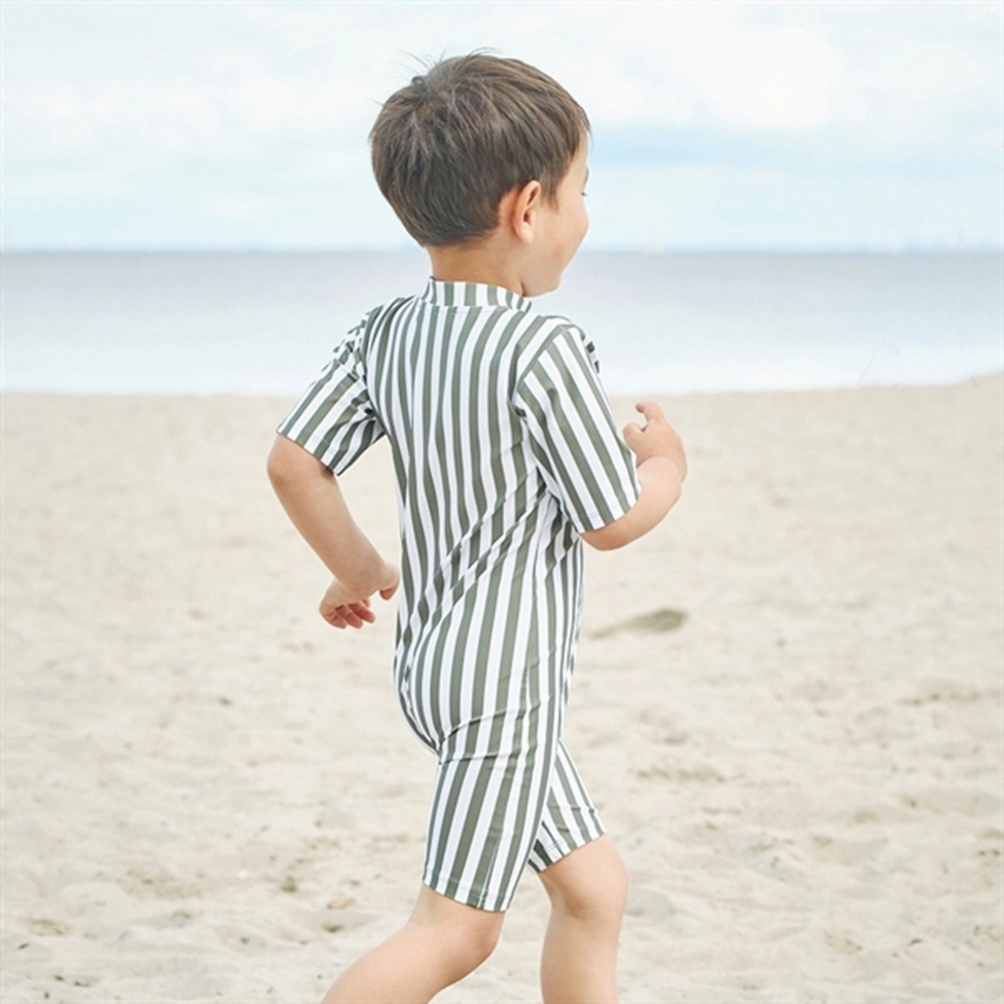Petit Crabe Army Stripes Natsu Onesie with Zipper