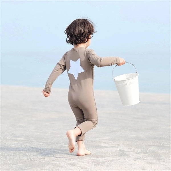 Petit Crabe Taupe Lou Star Bodysuit